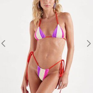 NWT OneOne Swimwear Bikini Set Naples Pink Purple Nick Ariel Cute Cotton Candy